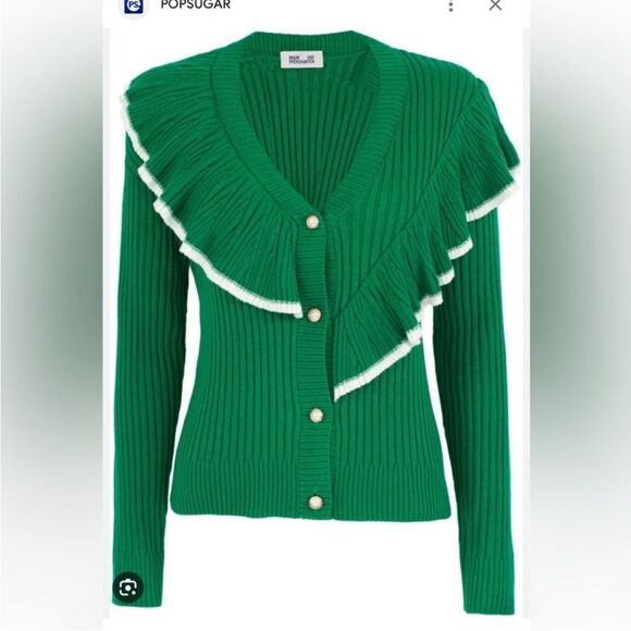 Baum und Pferdgarten ruffle asymmetrical cardigan, size small - Picture 1 of 9